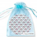 Espelho unicórnio em bolsa de organza personalizada para convidados