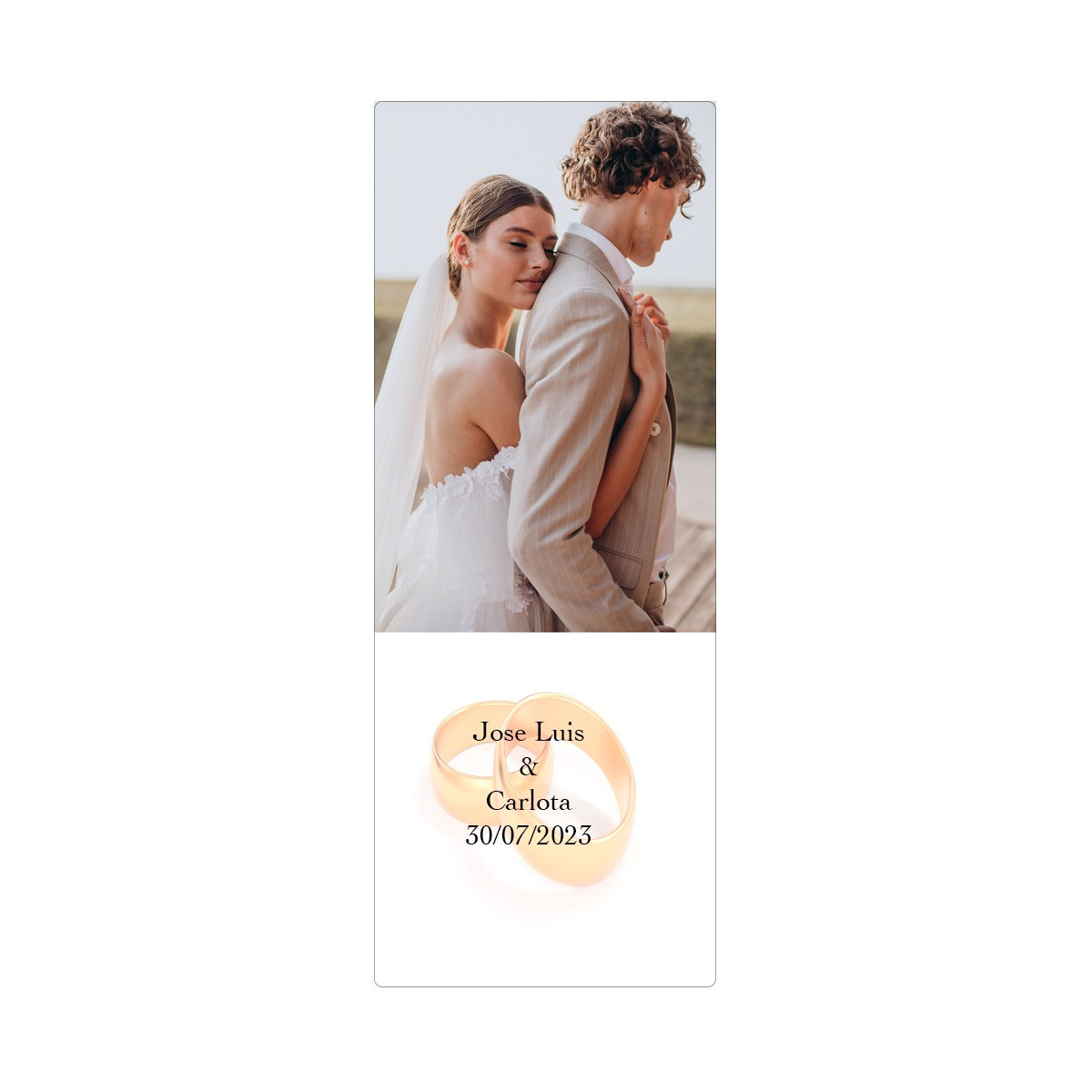 Adesivo de aliança de casamento personalizado com foto