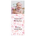 Adesivo de batismo rosa personalizado com foto