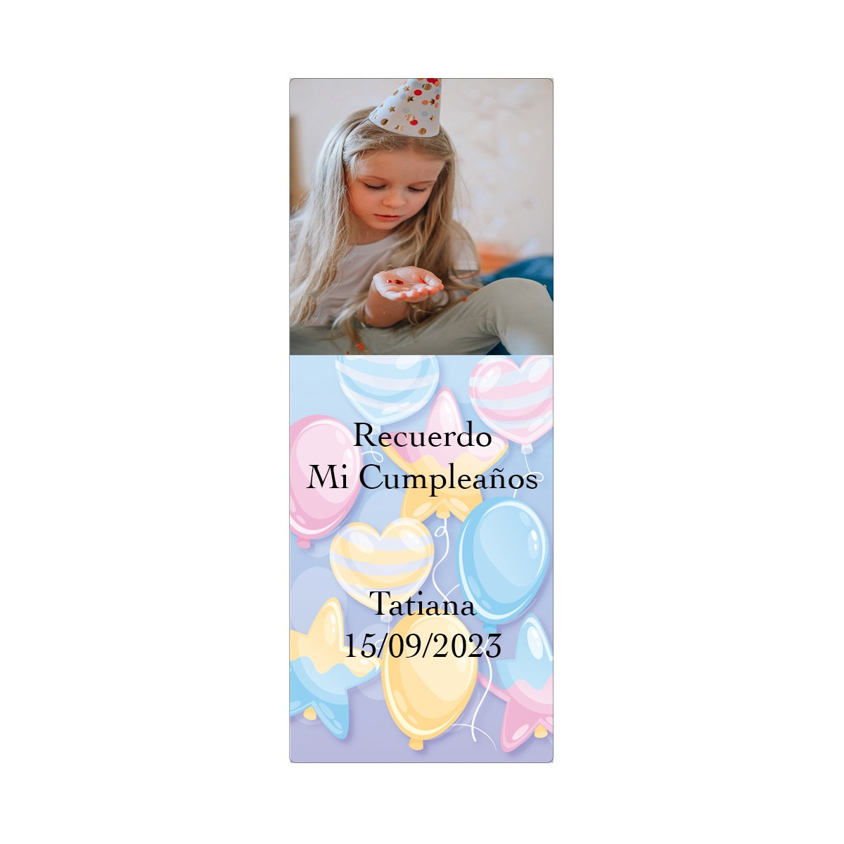 Adesivo de foto de aniversário personalizado