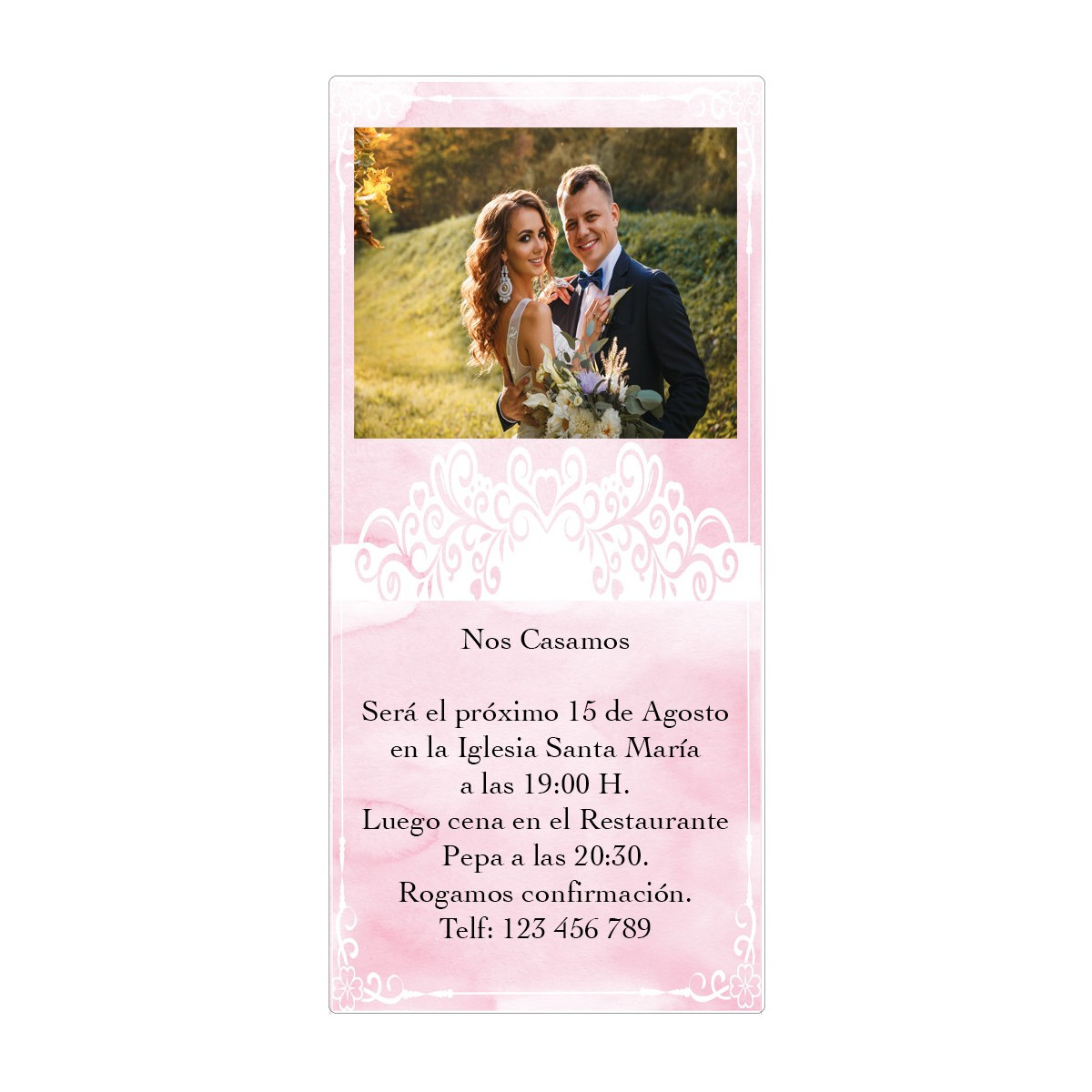 Convites de casamento com foto baratos personalizados