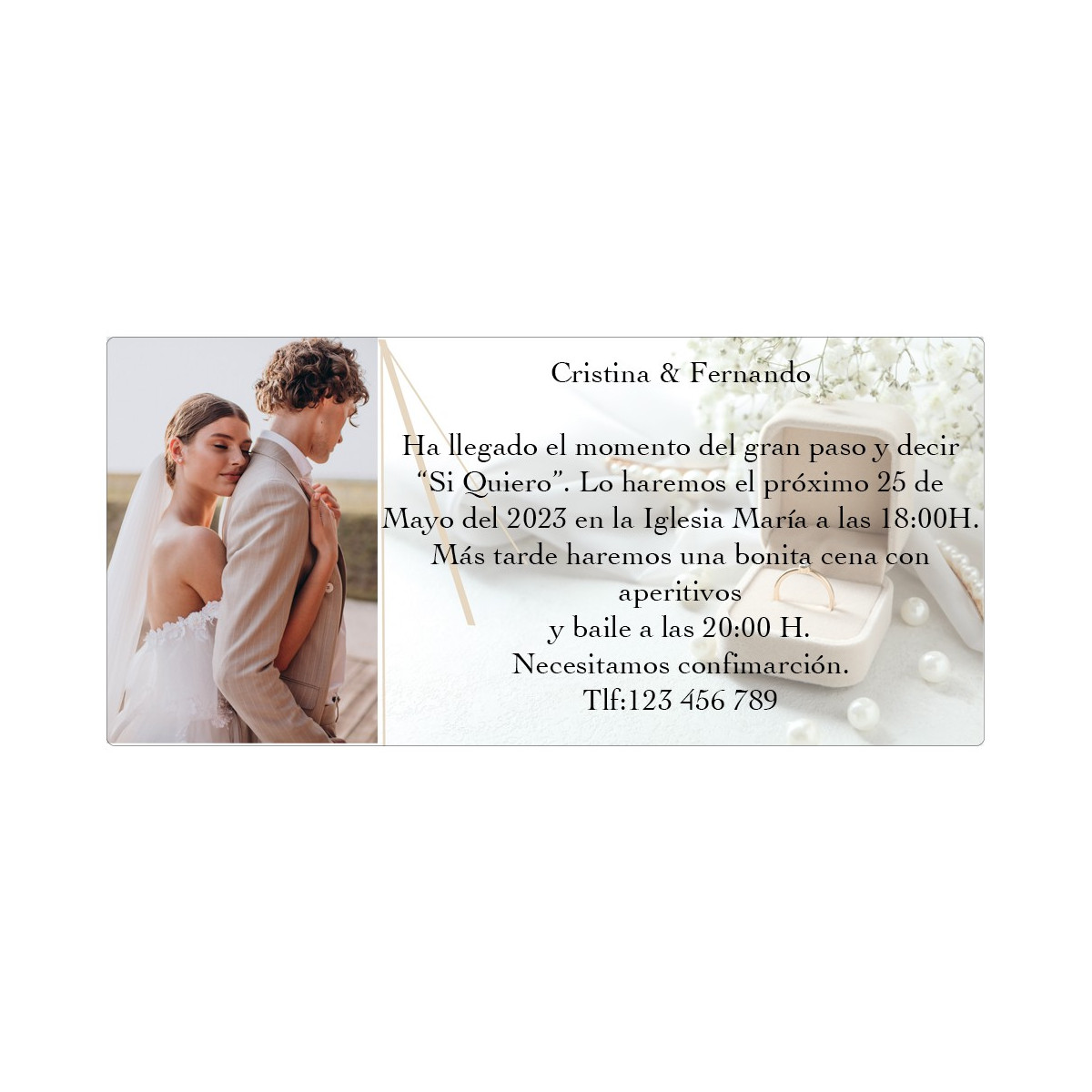 Convites de casamento com foto dos noivos personalizada