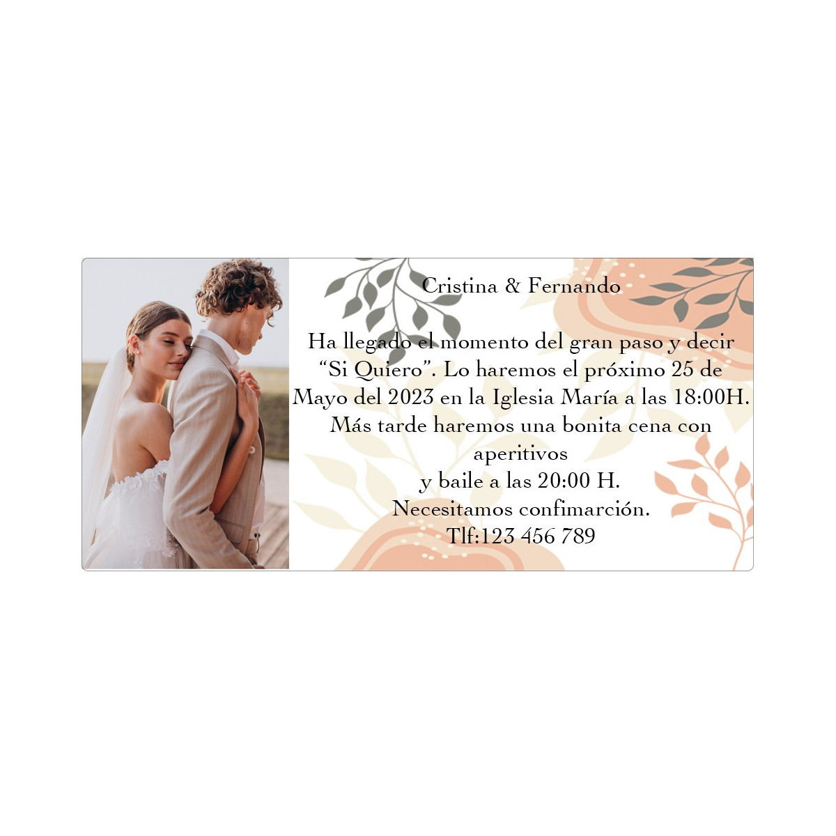 Convites de casamento personalizados com foto