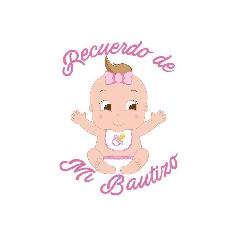 Adesivo batizado menina fundo branco 5 x 5 cm