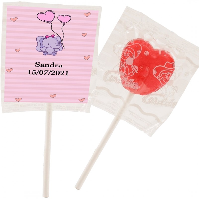 Pirulito personalizado para batizado de menina