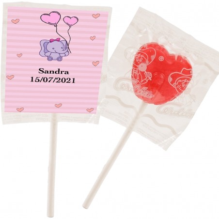 Pirulito personalizado para batizado de menina