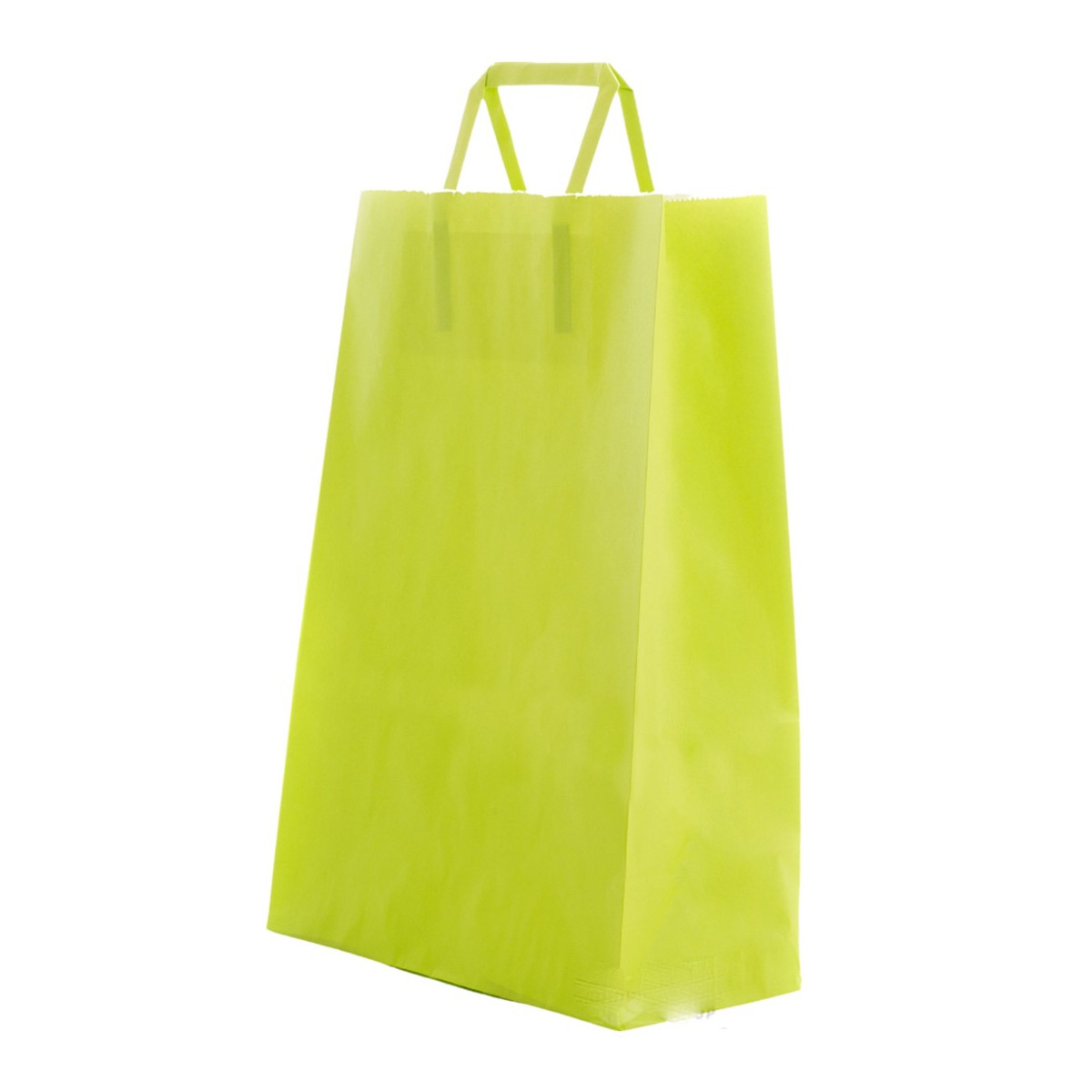 Bolsa de papel celulosa cor pistache com alça plana