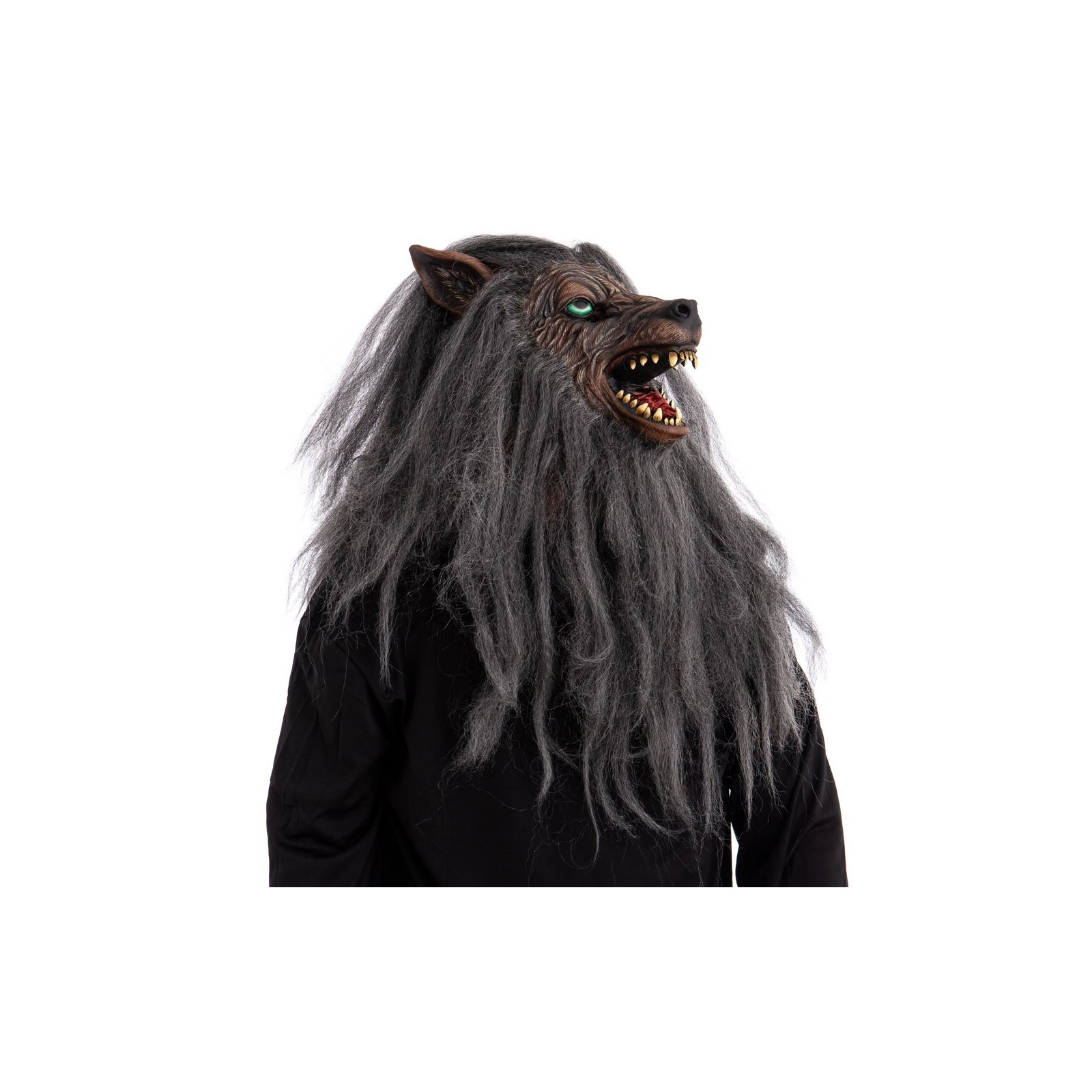 Máscara de cabeça de lobo em látex 35 x 37 x 70 cm