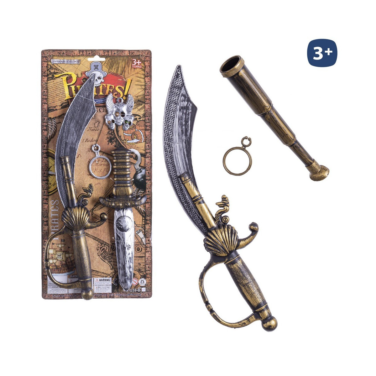 Conjunto pirata s 4 com acessórios 40 cm