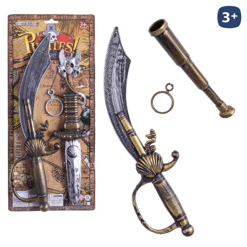 Conjunto pirata s 4 com acessórios 40 cm