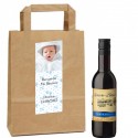 Vinho personalizado com foto e texto para batizado de menino