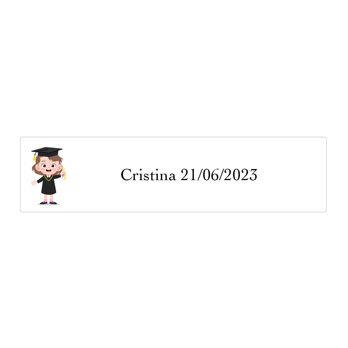 Adesivo de formatura de menina personalizado com fundo transparente