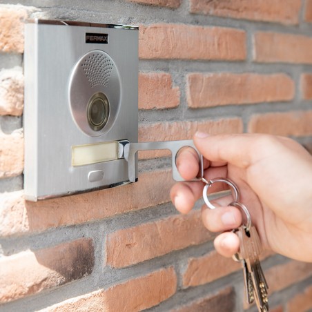 Chaveiro higiênico anti-contato de aço inoxidável