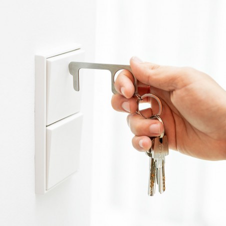 Chaveiro higiênico anti-contato de aço inoxidável