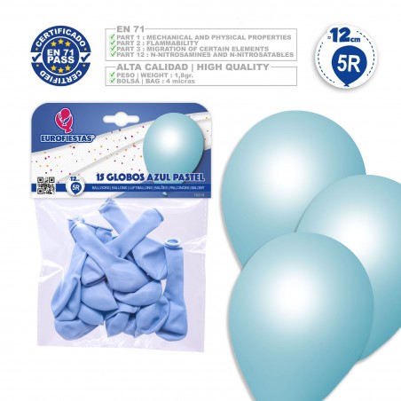 Balões 5r 15 Azul Pastel