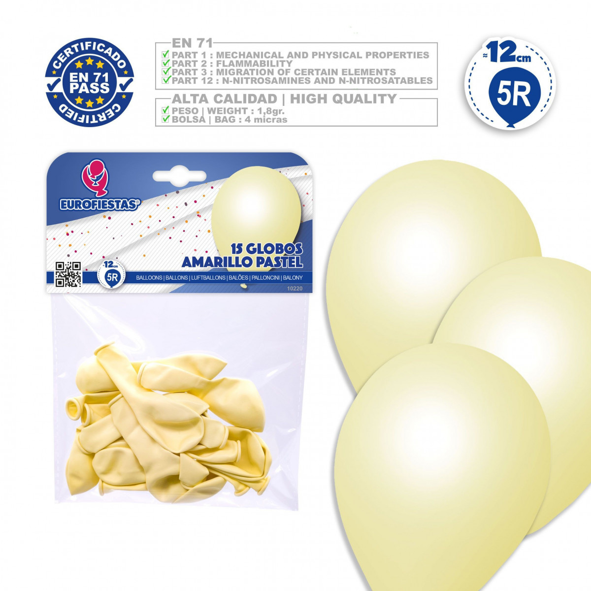 Balões 5r 15 amarelo pastel
