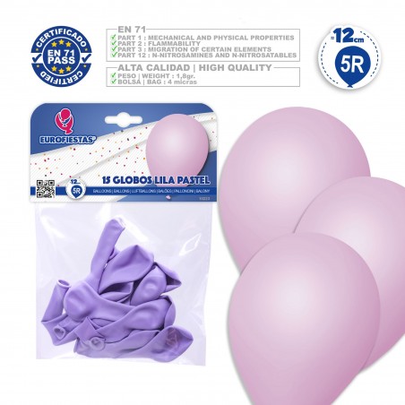 Balões 5r 15 lilás pastel