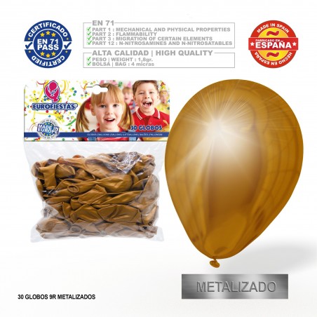 Globos de ouro metálico 30 unidades