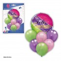 Definir balões de feliz aniversário rosa violeta