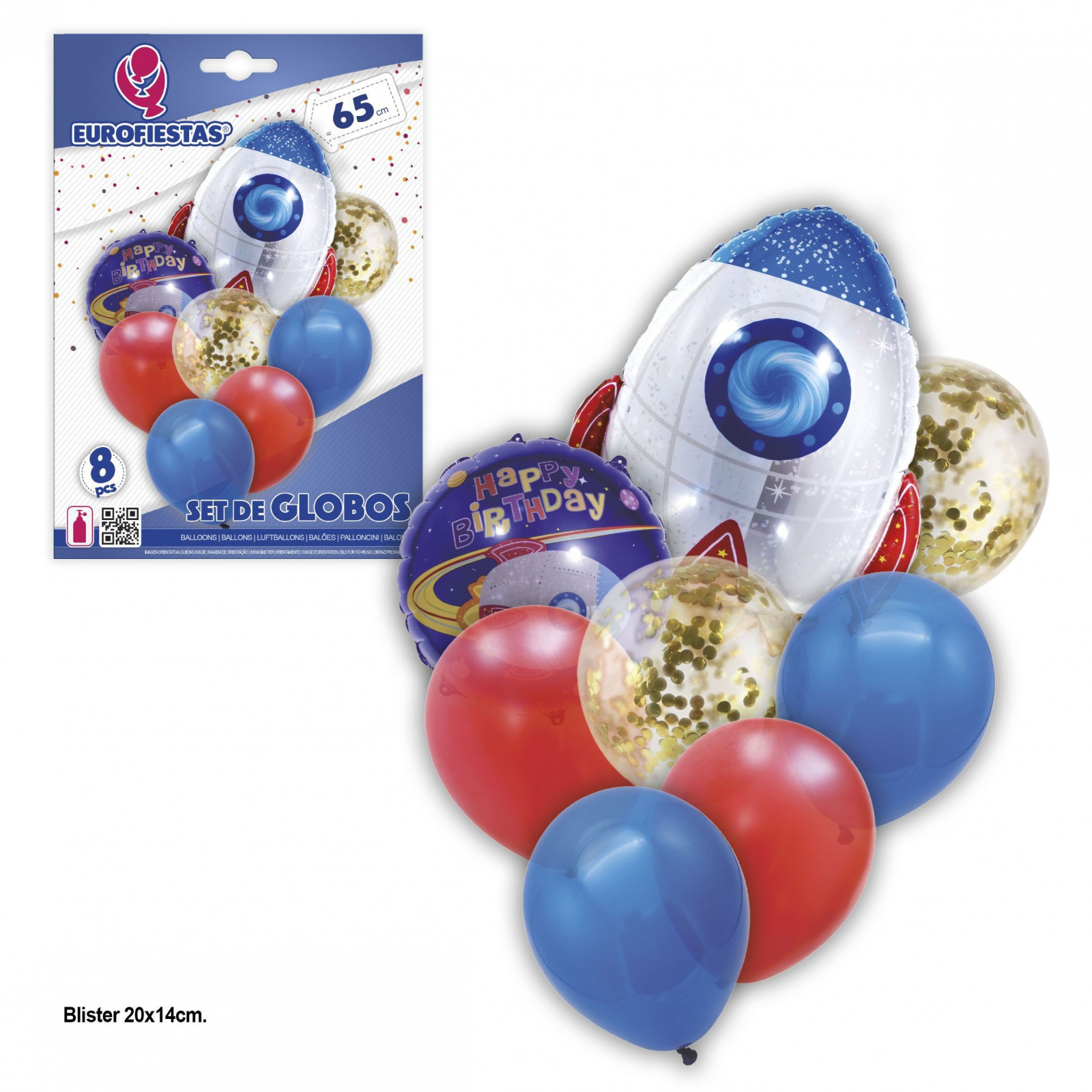 Conjunto de balões de foguete espacial