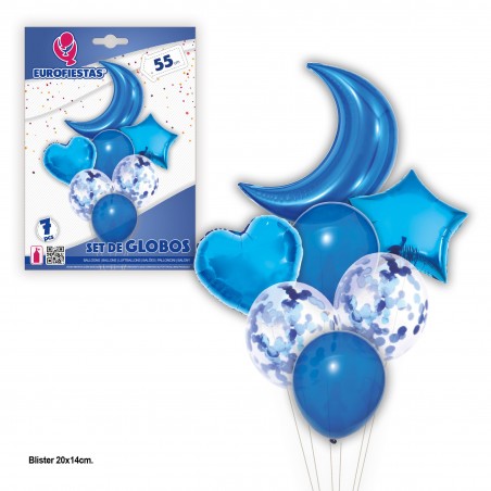 1ª comunhão balões cálice azul pombas