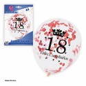Balão transparente confete ouro rosa aniversário de 18 anos