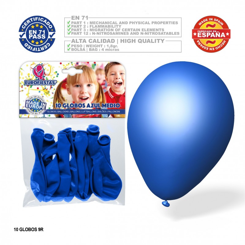 Globos azul médio 10 paq24u c 360u