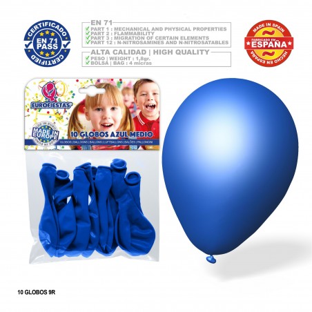Globos azul médio 10 paq24u c 360u