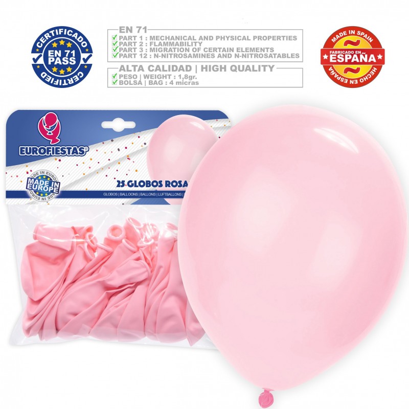 Balões pastel 30cm rosa 25