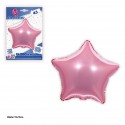 Globo poliamida estrela rosa 45cm