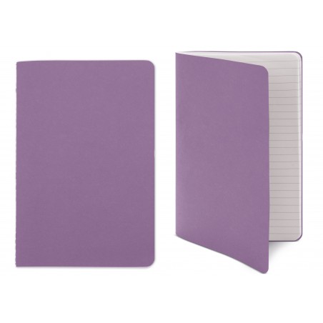 Caderno ecológico com lombada costurada e 30 folhas pautadas