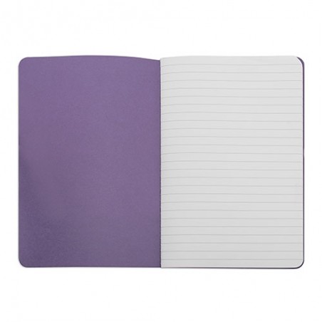 Caderno ecológico com lombada costurada e 30 folhas pautadas