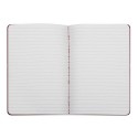 Caderno ecológico com lombada costurada e 30 folhas pautadas