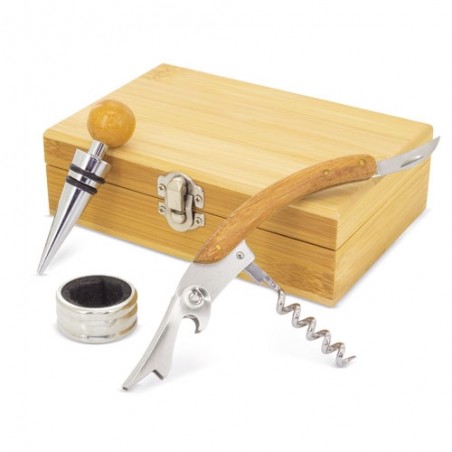 Conjunto de vinho bambu siena