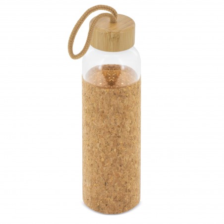 Garrafa de vidro com rolha de bambu cortiça