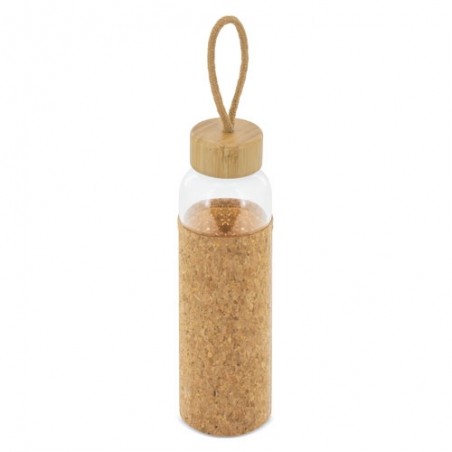 Garrafa de vidro com rolha de bambu cortiça