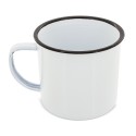 Caneca metálica esmaltada retro com borda