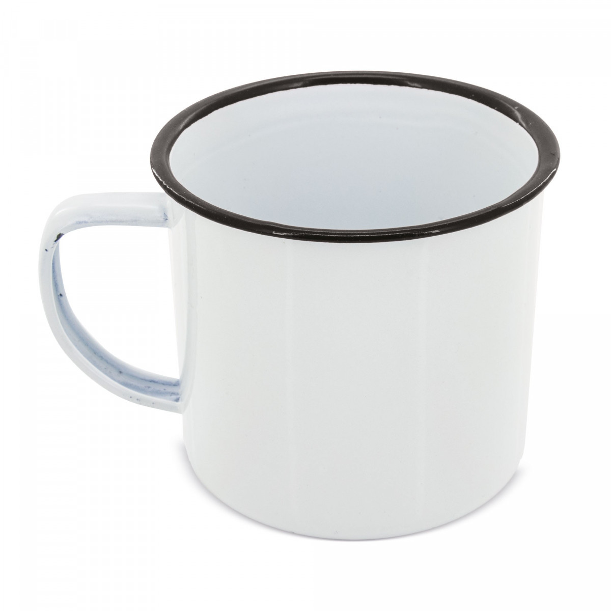 Caneca metálica esmaltada retro com borda