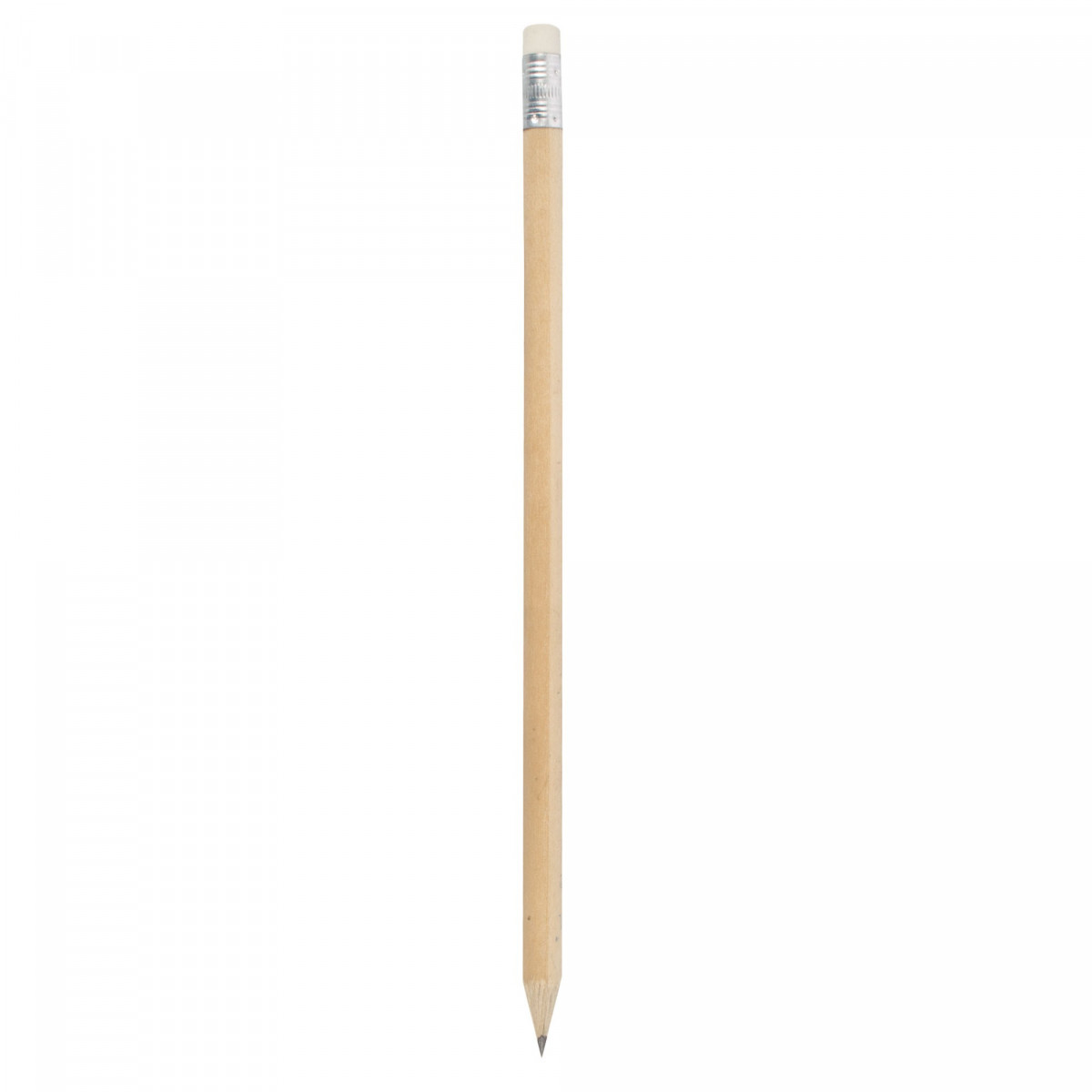 Lápis de Madeira Natural com Borracha: 19cm