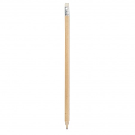 Lápis de Madeira Natural com Borracha: 19cm