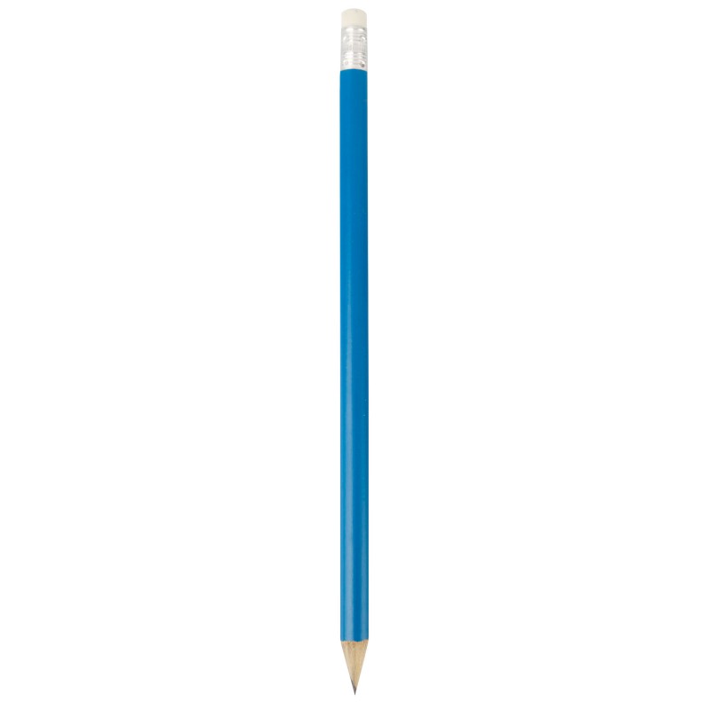 Lápis de borracha azul de madeira