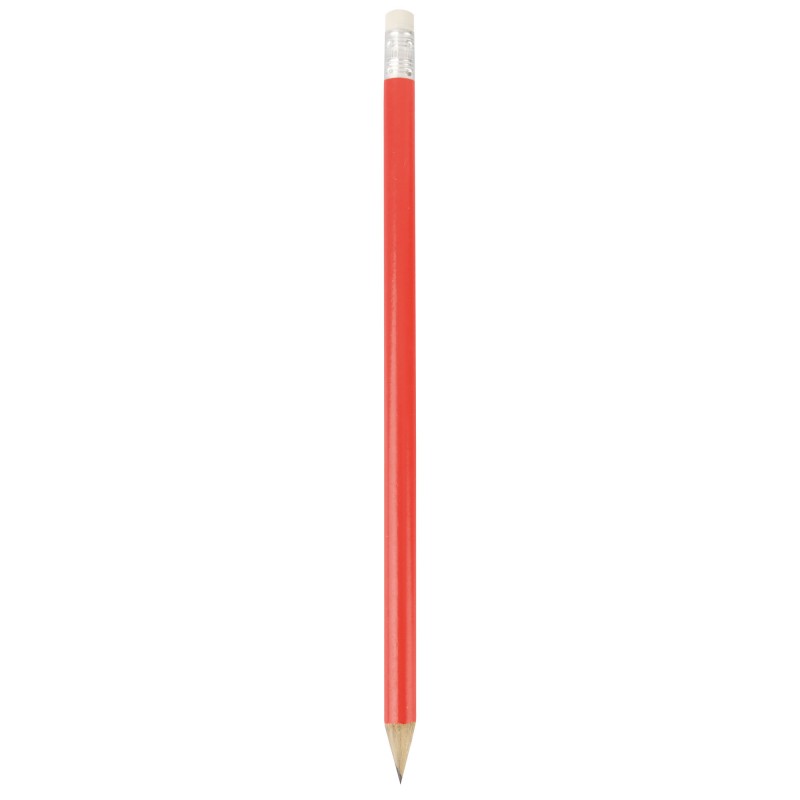 Lápis de borracha vermelha de madeira