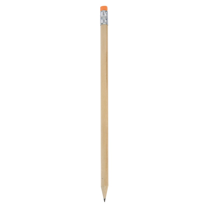 Lápis de madeira com borracha laranja