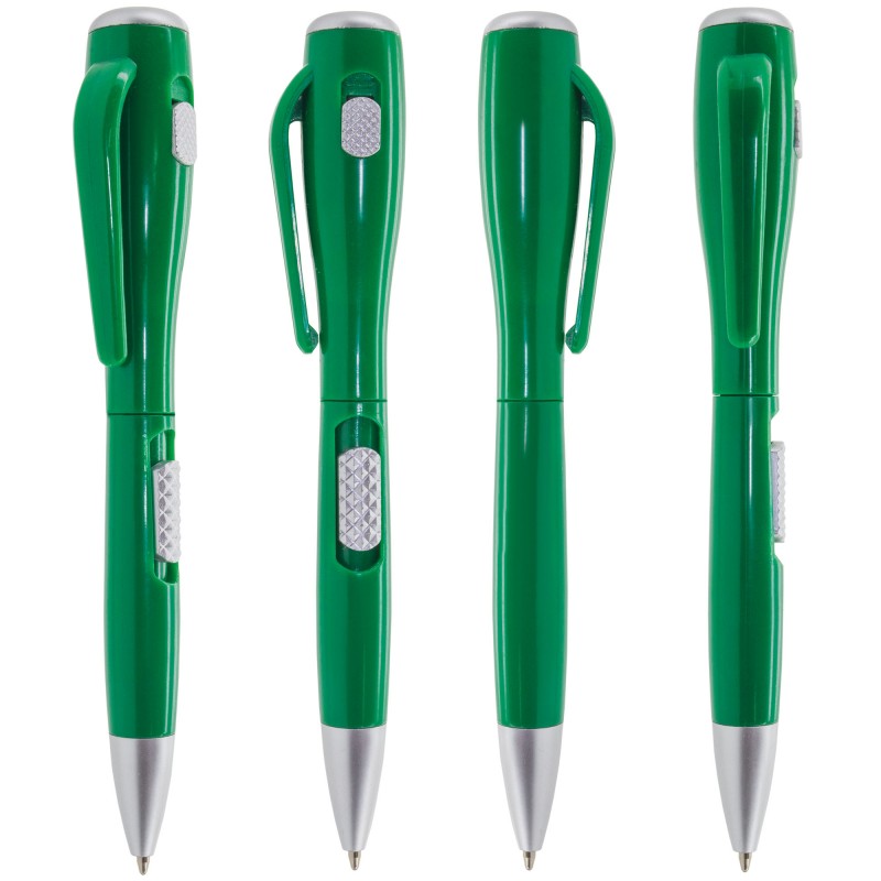 Caneta verde original com lanterna