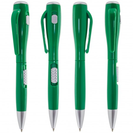 Caneta verde original com lanterna