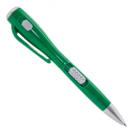 Caneta verde original com lanterna