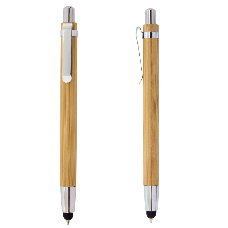 Caneta de Bambu com Ponta Touch Elegância e Funcionalidade em um Só Acessório