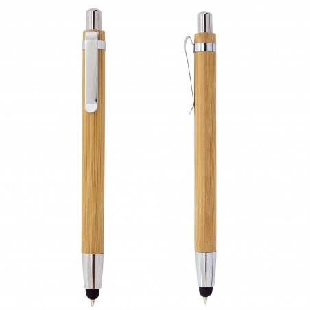 Caneta de Bambu com Ponta Touch Elegância e Funcionalidade em um Só Acessório