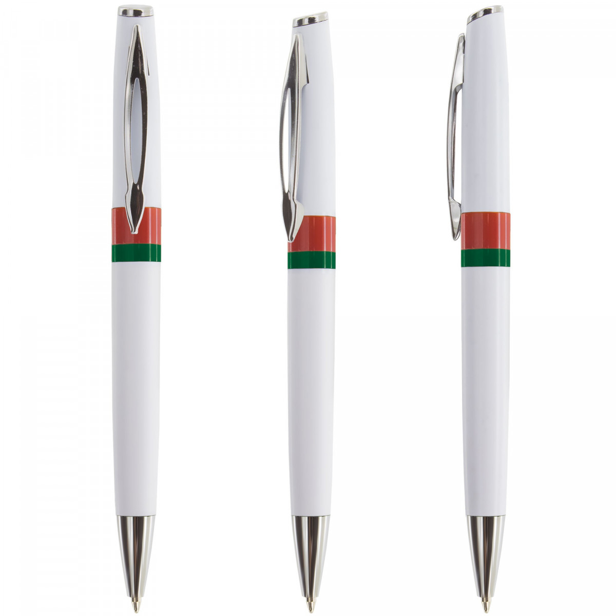 Caneta de metal e plástico com a bandeira de Portugal