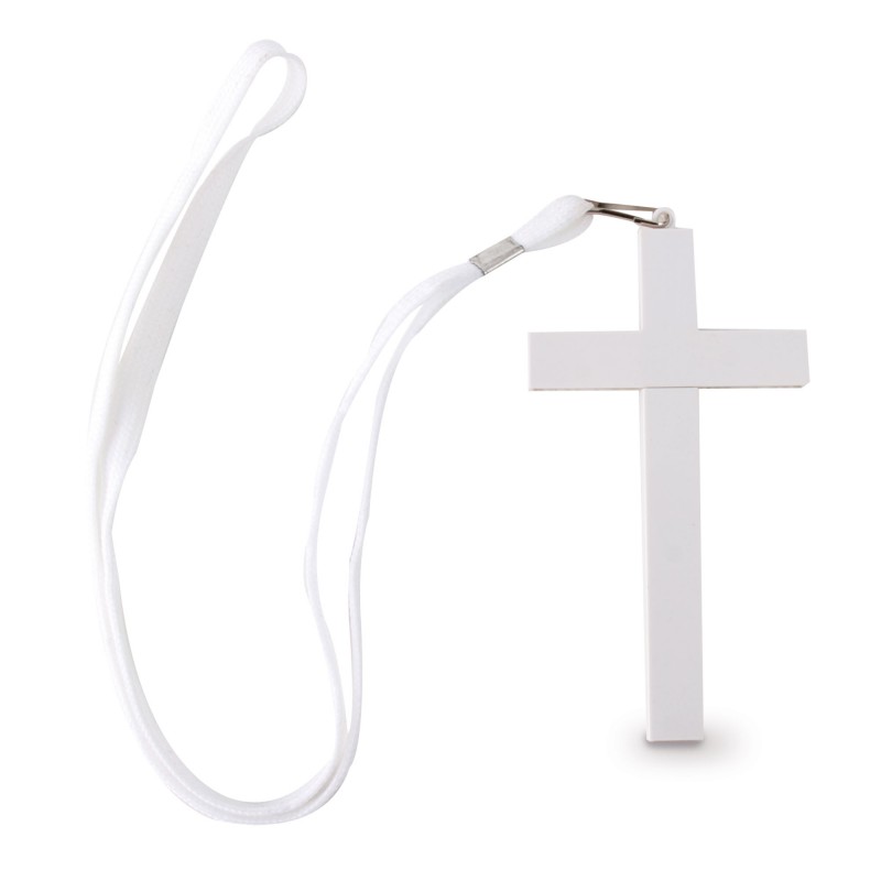 Caneta com cordão cruz bl